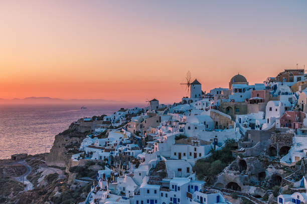 istock Oia village at sunset, Santorini island 1188885010