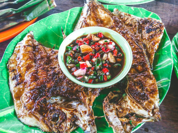 istock Grilled fish and spicy soya bean sauce 1188885220