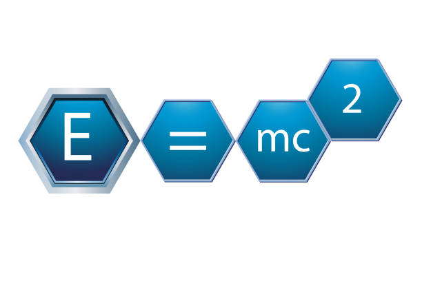 символ e'mc2 на белом фоне - e=mc2 stock illustrations