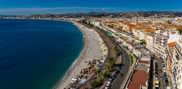 istock Panoramic aerial view at beaches in Nice, France 1188886951