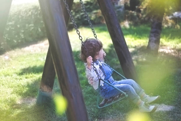 istock Child on the swing in park 1188891058