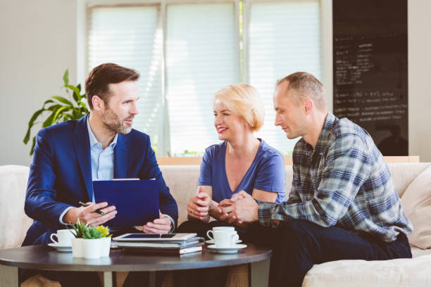 istock Confident mental health coach looking at couple 1188894766