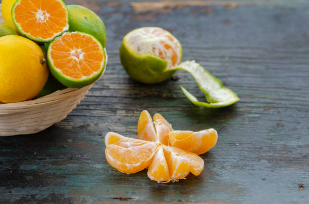 Mandarin, tangerine, isolated on white background