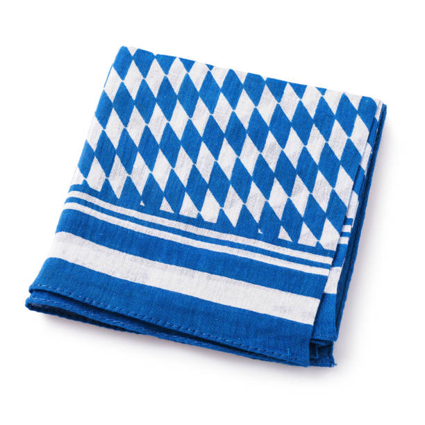 istock Folded blue and white napkin isolated on white background. Stacked photo 1188895696
