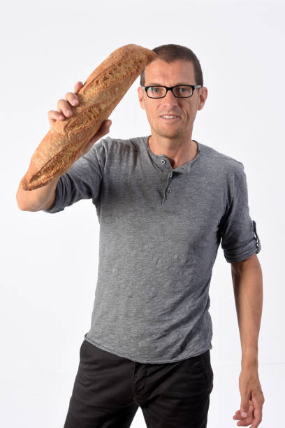 istock man with food on white background 1188900664