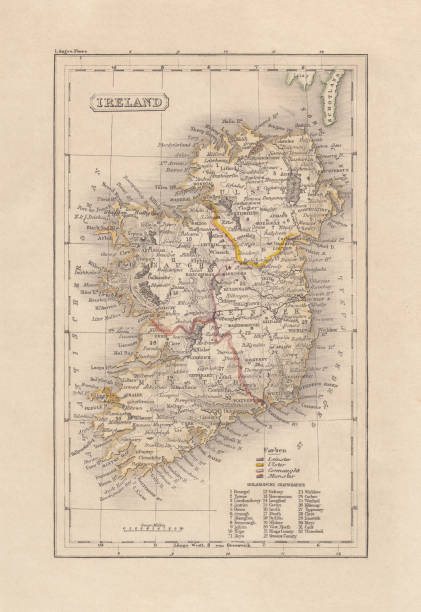 istock Old map of Ireland, steel engraving, published 1857 1188903213