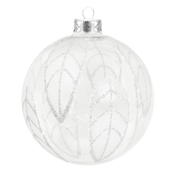 istock Transparent christmas ball with a pattern isolated on white background 1188904951
