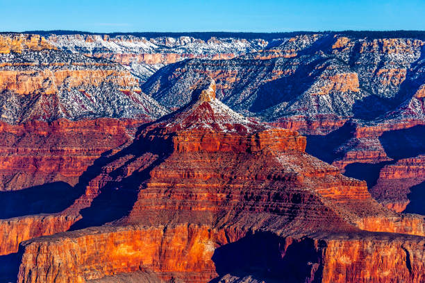 grand canyon - bend sun river snow - fotografias e filmes do acervo