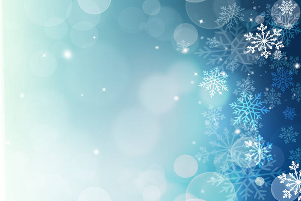 Christmas background Abstract blue and white Christmas background with snowflakes and bokeh. Christmas background snow flakes stock pictures, royalty-free photos & images