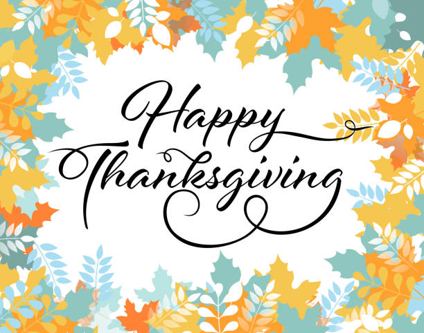 thanksgiving border happy thanksgiving border foliage design thanksgiving holiday silhouettes stock illustrations