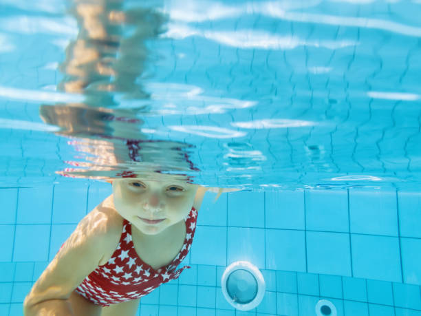 istock Funny child dive underwater in swimming pool 1188908957