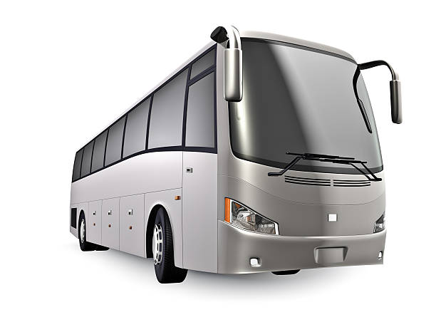 silver treinador - bus coach bus travel isolated imagens e fotografias de stock