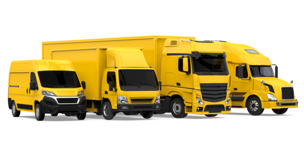 istock Fleet of Freight Transportation Isolated 1188910873