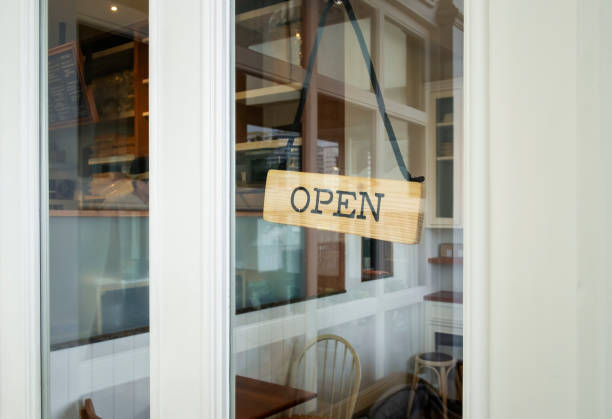 istock open sign hanging outside a restaurant, store, office or other 1188912085