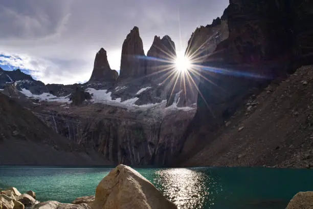 Torres del Paine, National Park - Laguna Torres, famous landmark of Patagonia, Chile