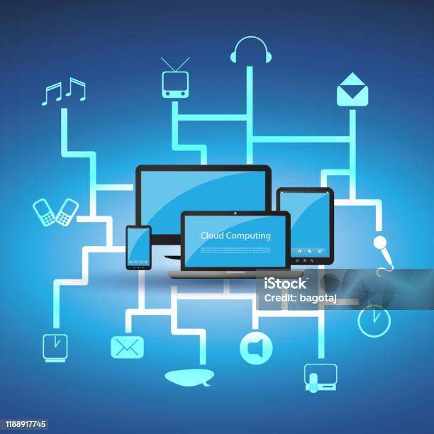 Media Storage Computing Cloud Computing Hosting Media Storage And Services Design Concept Stock ...