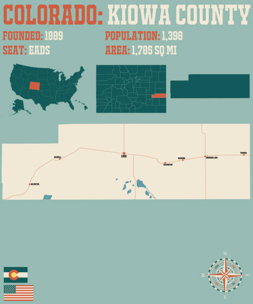 コロラド州のカイオワ郡 地図 - kiowa点のイラスト素材／クリップアート素材／マンガ素材／アイコン素材