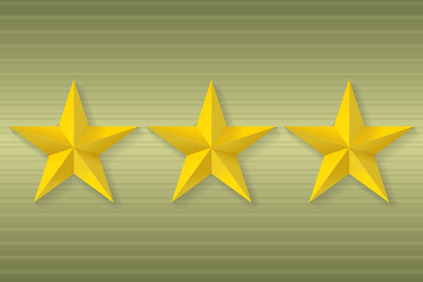 istock Golden Five-Pointed Military Stars. Icon, Sign, Logo, Design Element for Your Illustration 1188919820