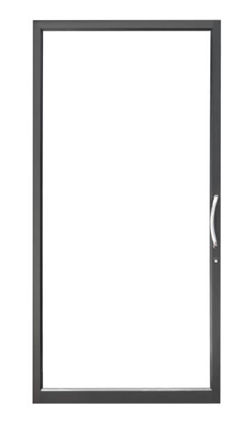 istock Modern black glass window door isolated on white 1188924620