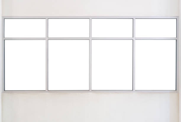 istock Large Clear Isolated Steel Office Window View 1188924630