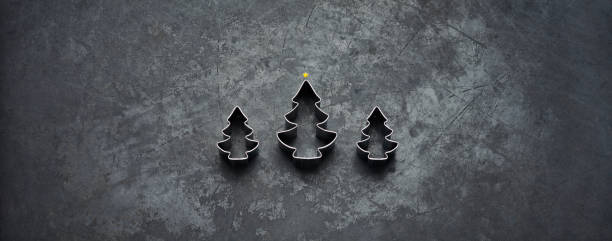 Christmas Trees - Holiday Blackboard Metal Gold Glitter