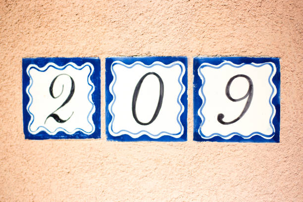istock Santa Fe, NM: Number 209 Street Address Tiles, Adobe Wall 1188927467