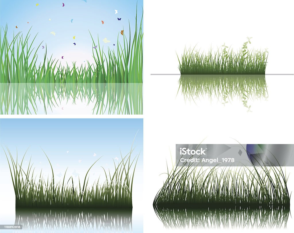 Herbe sur l'eau - clipart vectoriel de Abstrait libre de droits