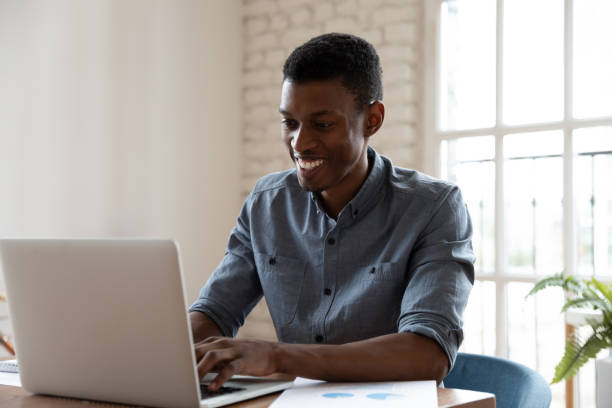 istock Mixed race young company employee worker manager working on computer. 1188929953