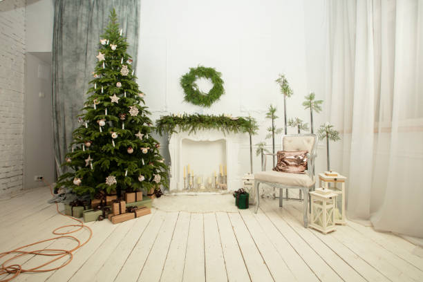 istock Interior of a New Year's photo studio with a tree. 1188931635