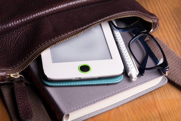 istock E-book, diary and glasses in the bag. Set the student 1188933824