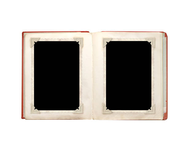 istock Old book with blank pages and retro photos 1188934702