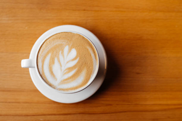 istock Top view of hot coffee cappuccino cup 1188935878