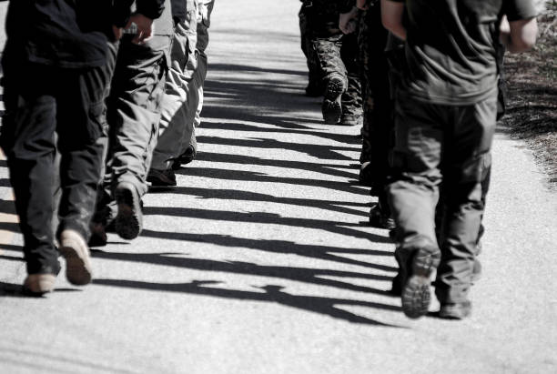 istock Police and Military wearing Tactical Boots 1188936787