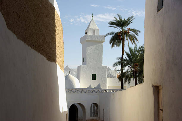 Mosque in Ghadames, Libya stock photo