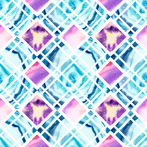 istock Watercolor abstract hand painted mosaic seamless pattern - wrapping paper, textiles, wallpaper 1188937417