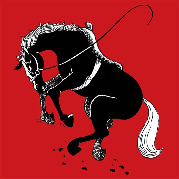 Vector illustration of Wild Stallion