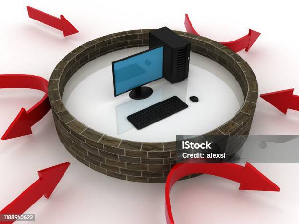 Computer Break Firewall Computer Network Security Firewall Cyber Data Protection Stock Photo ...