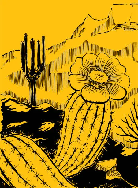 Vector illustration of Desert Ecosystem