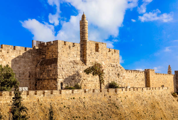 muro di gerusalemme, vicino alla porta di giaffa - spirituality christianity jerusalem east foto e immagini stock