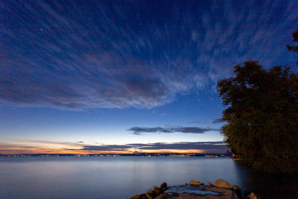 istock Sunset at lake Balaton in Balatonfoldvar, Hungary. 1188948525