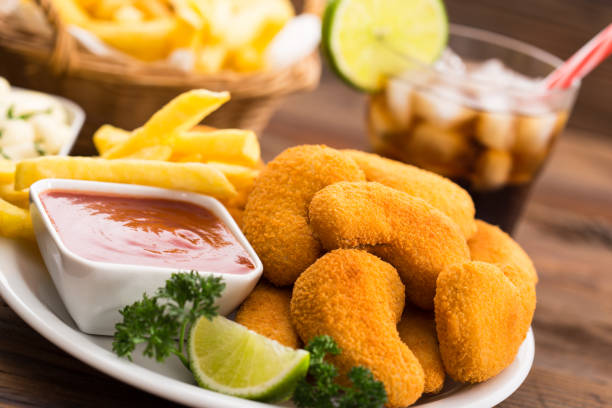 istock Chicken nuggets with ketchup on the plate 1188954028
