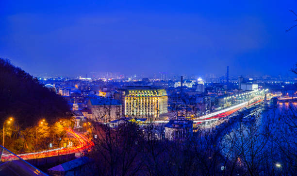 istock Aerial view of Kiev in night 1188954753