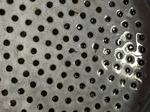istock Closeup of kitchen wet metal drainer 1188954773