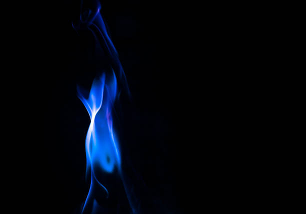 Fire forms with hole abstraction in black background Fire forms in black background, abstract image blue flames stock pictures, royalty-free photos & images