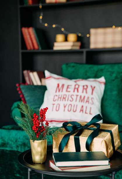 istock christmas elegant interior green sofa black style 1188959551