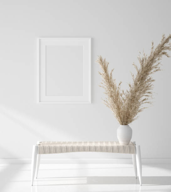 istock Poster mock up closeup in white room 1188960447