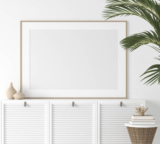 istock Poster mock up closeup in white room 1188960452