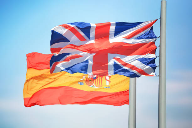 istock Flags of Great Britain and Spain 1188960781