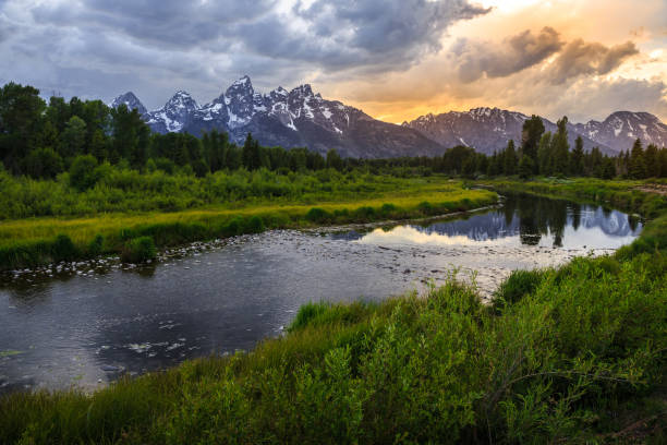 istock Sunset Reflections on the Grand Teton Range from Schwabacher Landing 1188963877