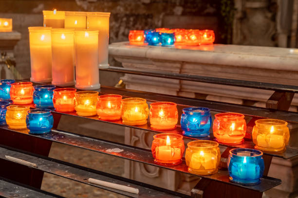 istock Colorful Lighted Candels in a Church. Religion. 1188963978